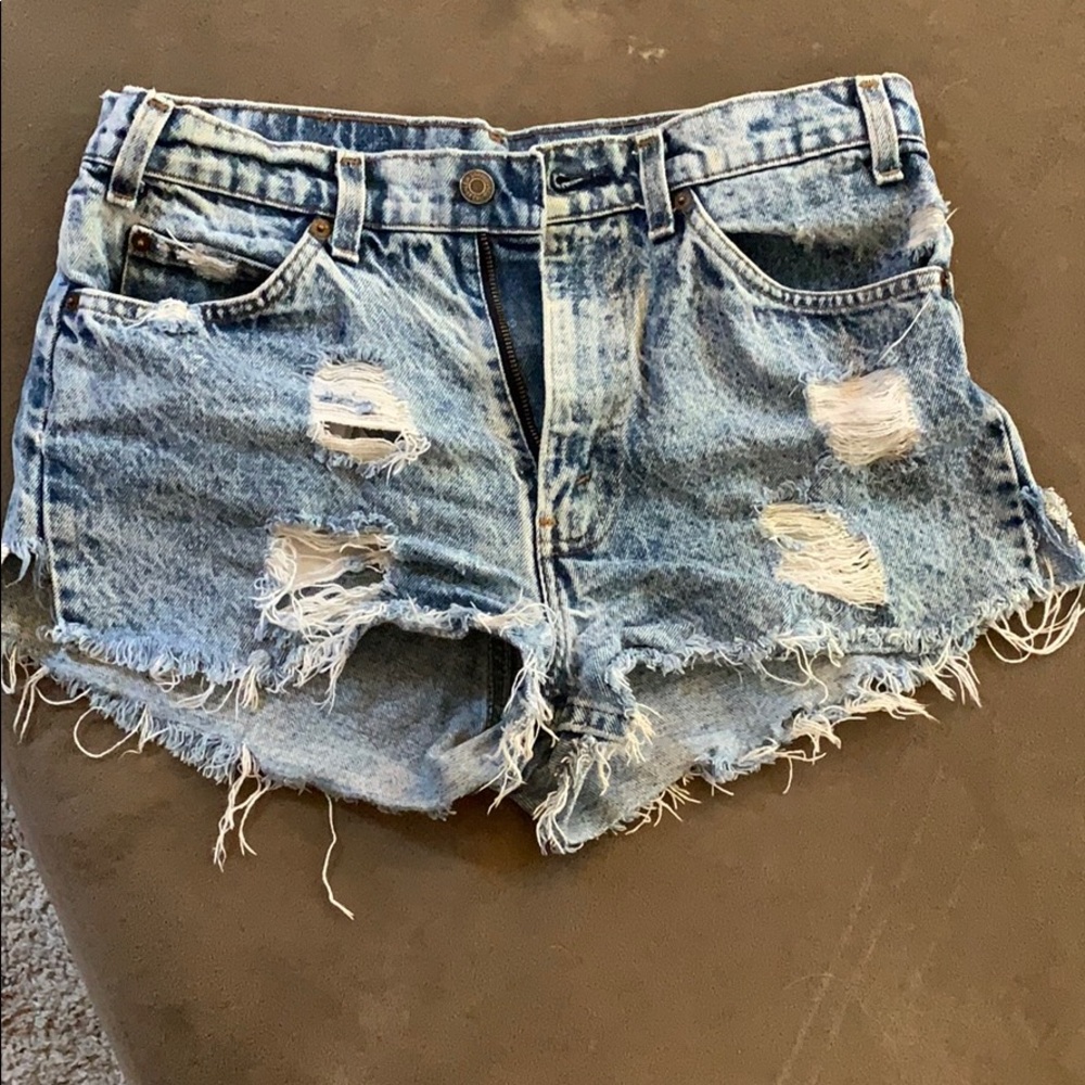 Levi’s High Waisted Distressed Shorts